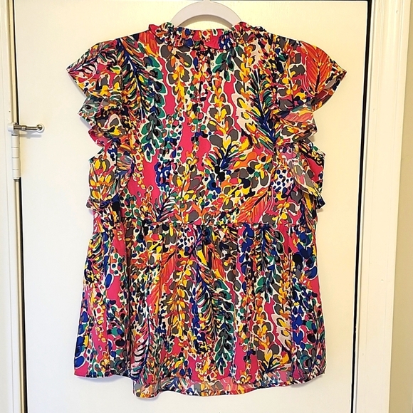 🔥Sale Hailey & Co Multi-Colored Ruffle Sleeved Blouse - Picture 3 of 4